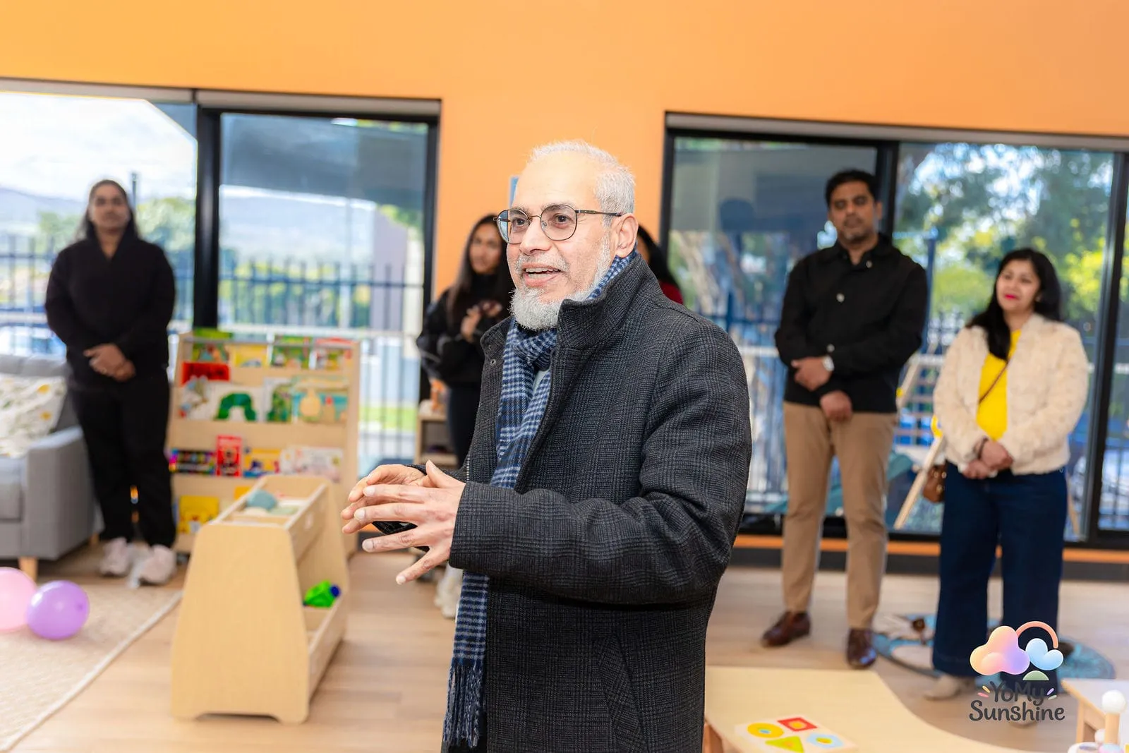 A guest speaking at the opening, at the YoMy Sunshine grand opening in Dandenong North