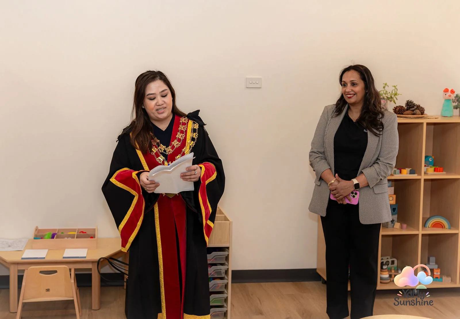The Mayor and our host, at the YoMy Sunshine grand opening in Dandenong North