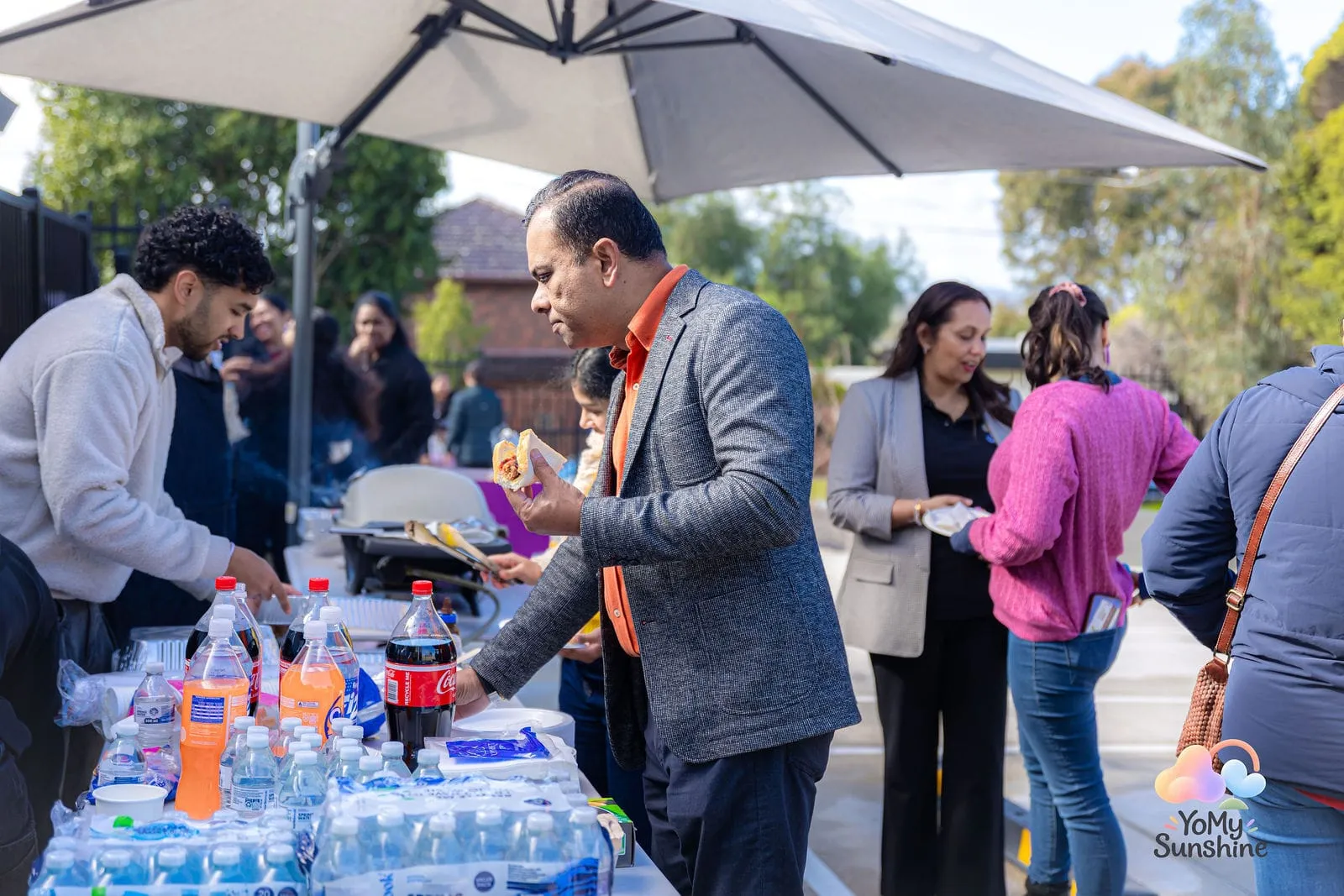 Refreshments outside, at the YoMy Sunshine grand opening in Dandenong North