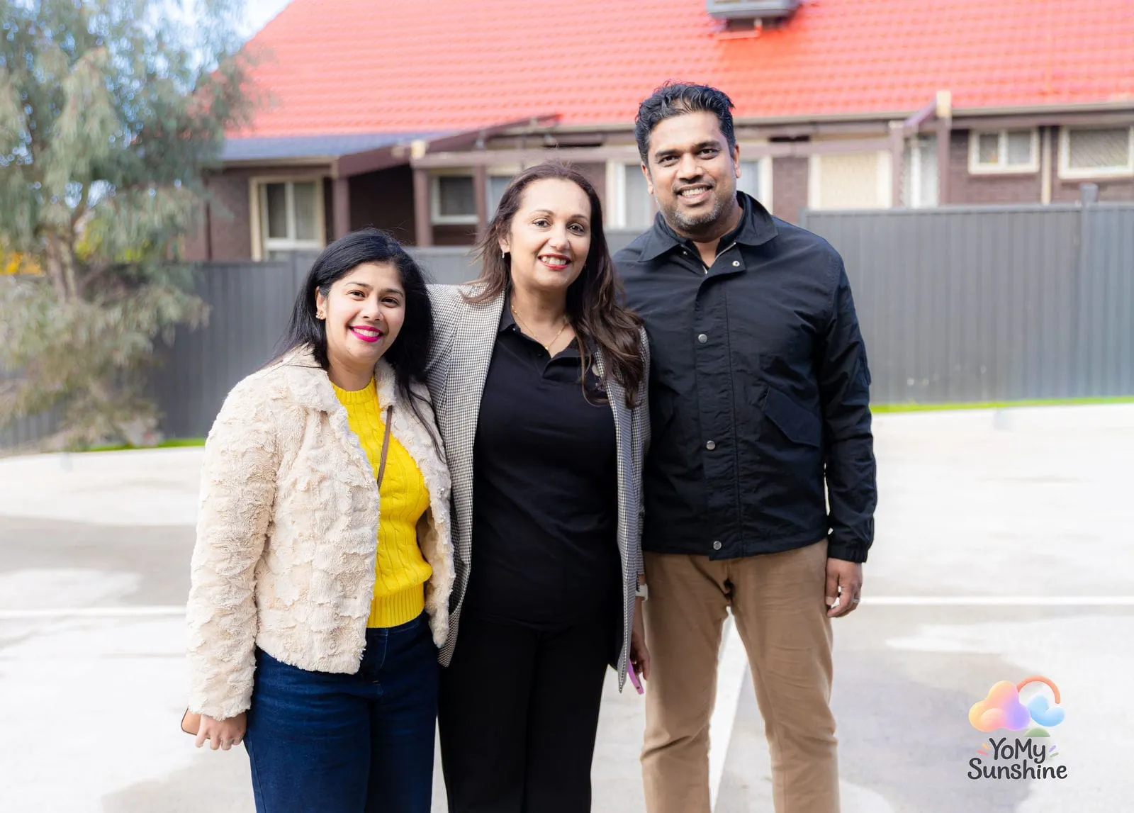 Guests in the outdoor area, at the YoMy Sunshine grand opening in Dandenong North