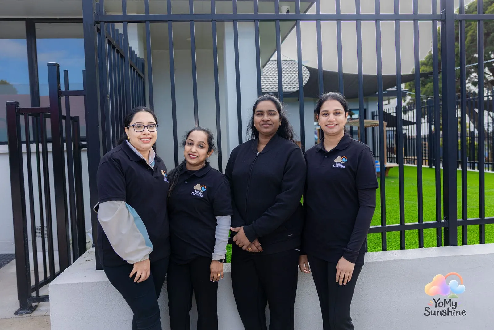 Our educators at the front gate, at the YoMy Sunshine grand opening in Dandenong North