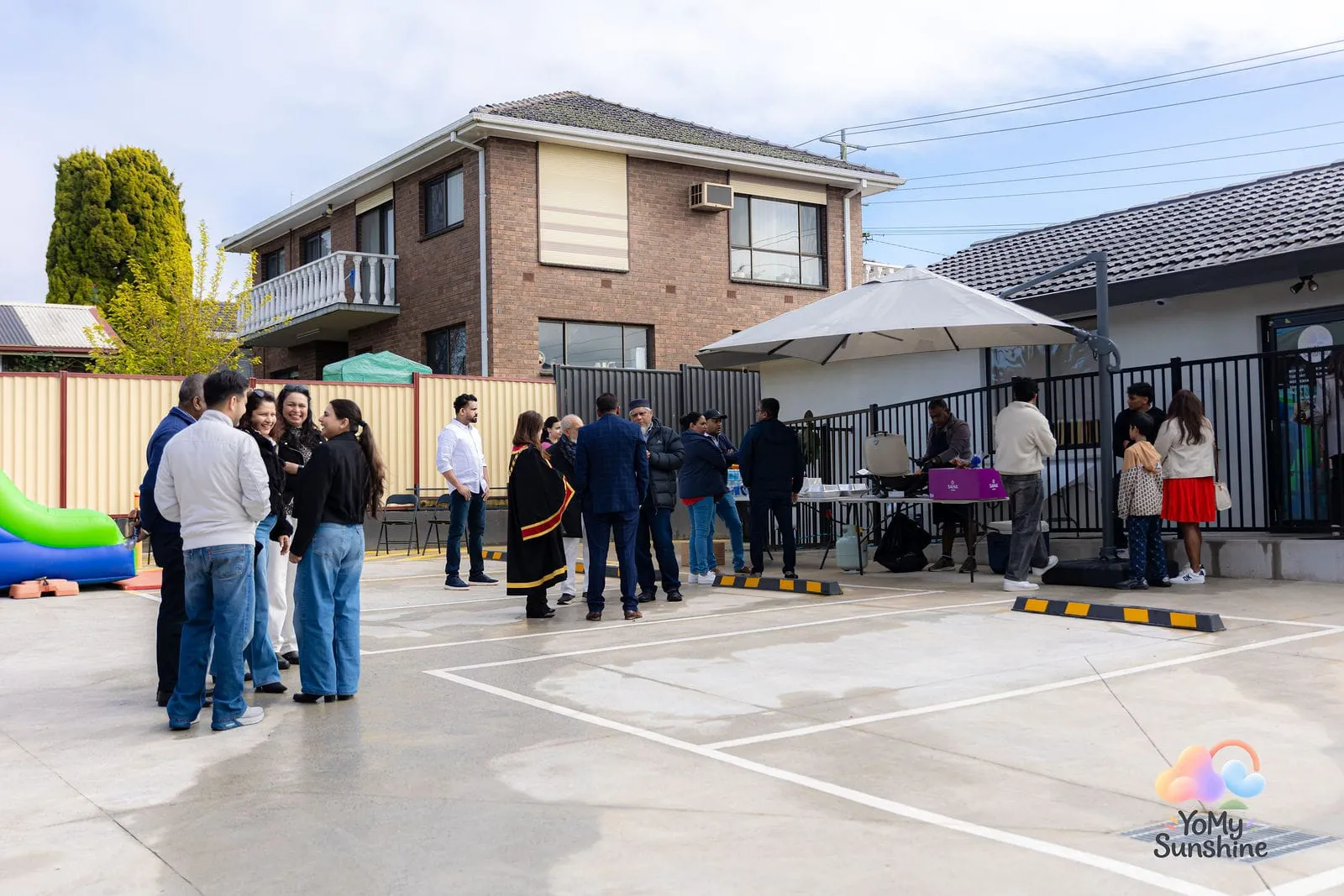 Families arriving for the celebration, at the YoMy Sunshine grand opening in Dandenong North