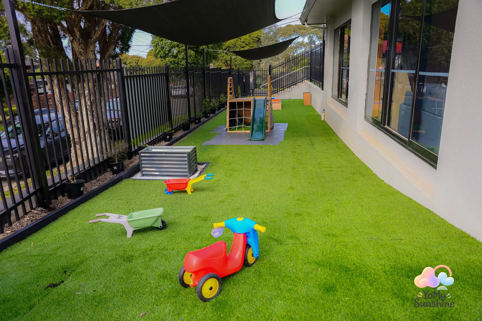 The outdoor play yard, at the YoMy Sunshine grand opening in Dandenong North
