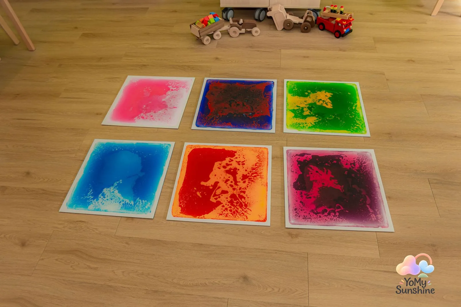 Colourful sensory floor tiles, at the YoMy Sunshine grand opening in Dandenong North