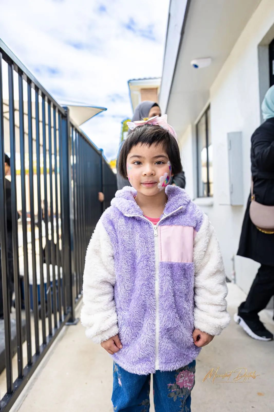 A face-painted guest, at the YoMy Sunshine grand opening in Dandenong North